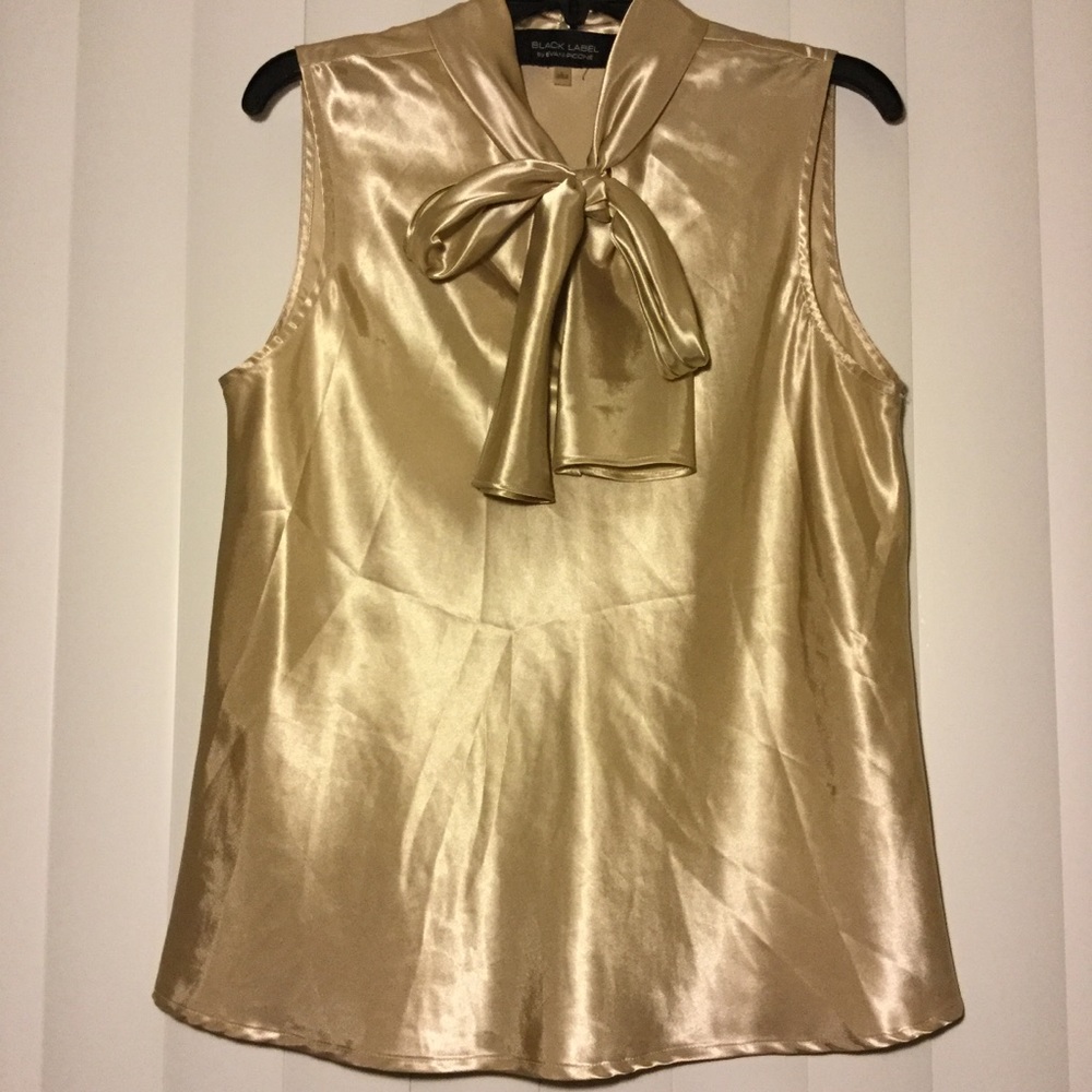 Gold Blouse with Built-In Bow Tie 💎💎💎